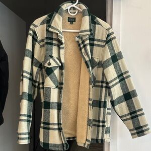 J. Crew Green and Cream Plaid Jacket